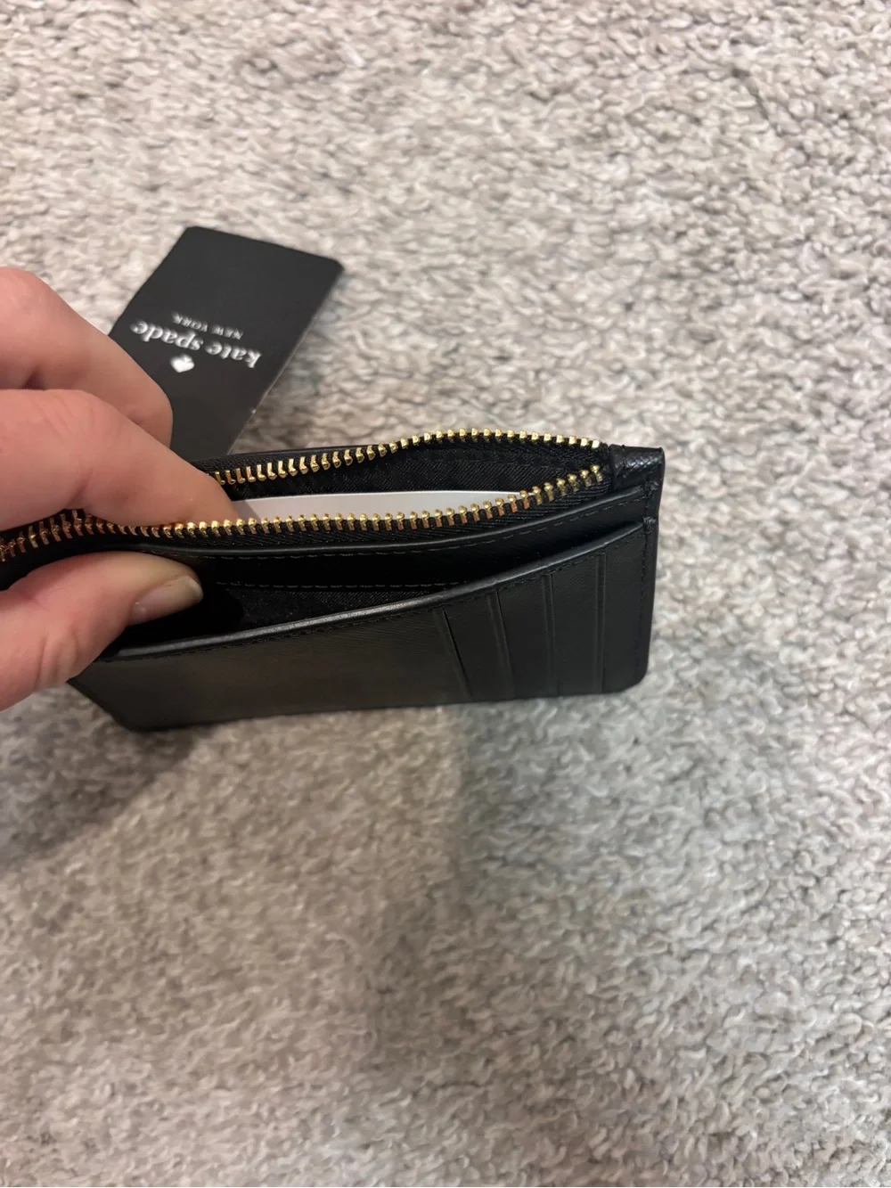 NWT Kate ♠️Spade Madison Top Zip Card Holder Black